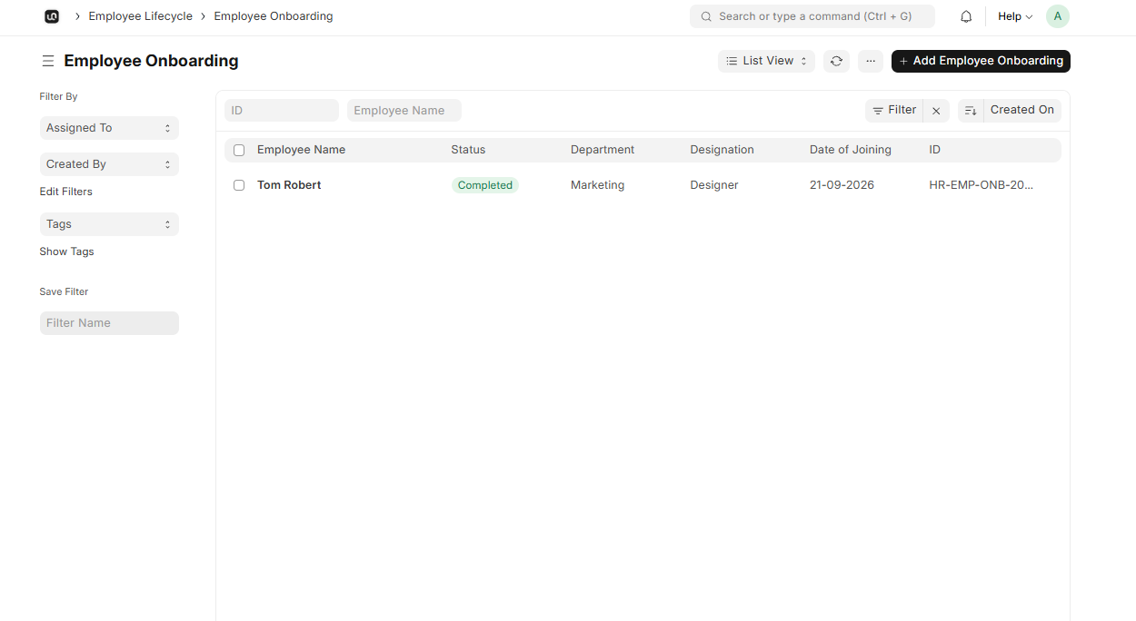Task Assignments interface in WerkIQ
