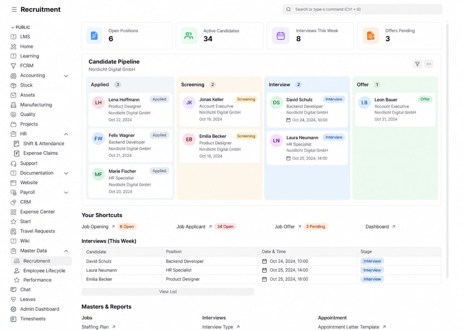 Anticipate hiring needs interface in WerkIQ